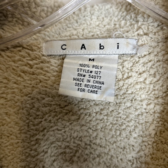 CABI COAT M STYLE 127 FAUX SUEDE SHEARLING POCKETS BUTTON FRONT BEIGE - Picture 2 of 8